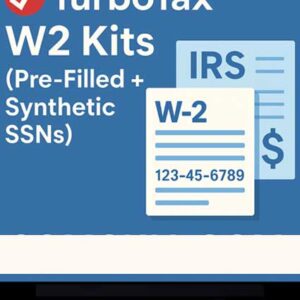 TurboTax W2 Kits (Pre-Filled + Synthetic SSNs) – Ready-to-File Tax Refund Packages Typical Payout Range: $500 – $1,800