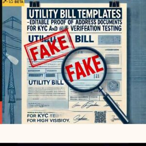 Utility Bill Templates – Editable Proof of Address Documents for KYC and Verification Testing